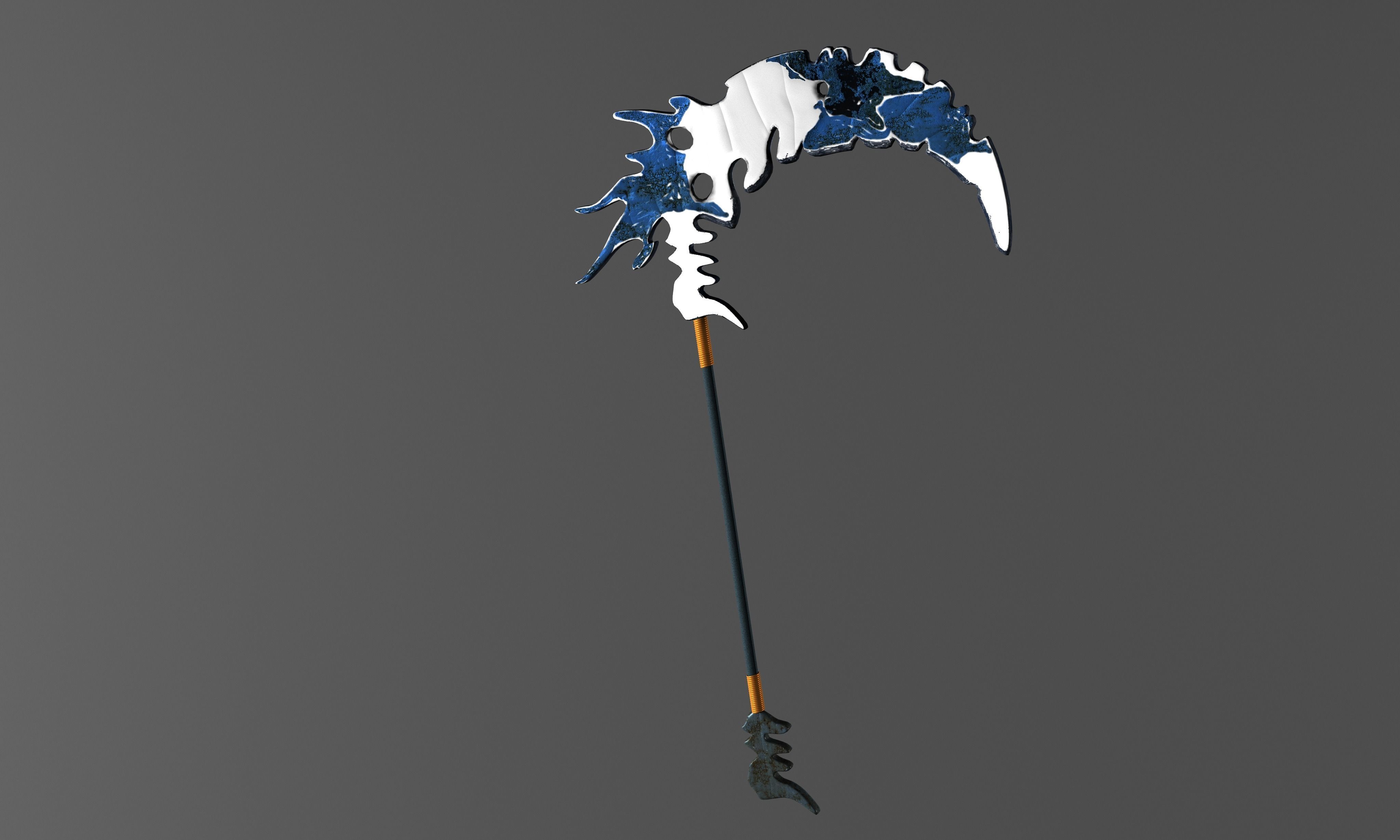 Scythe Low-poly 3D model_2