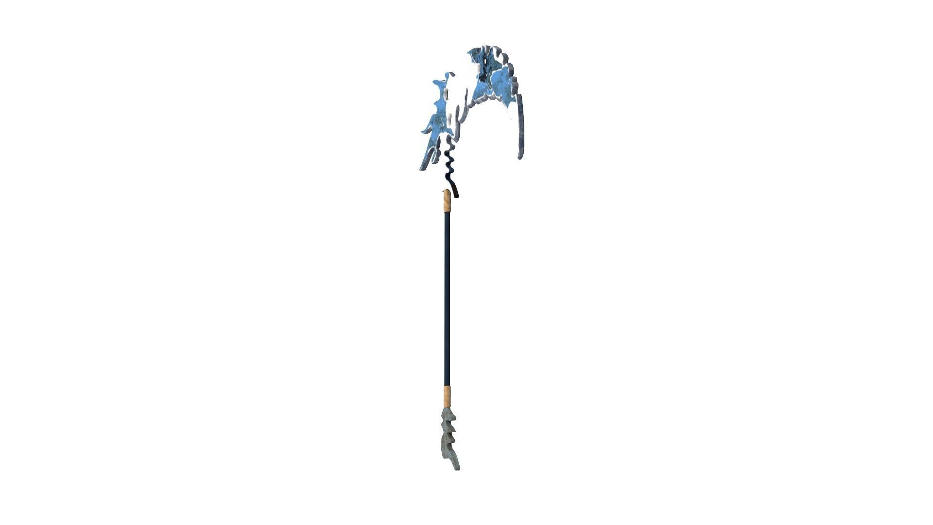 Scythe Low-poly 3D model_7