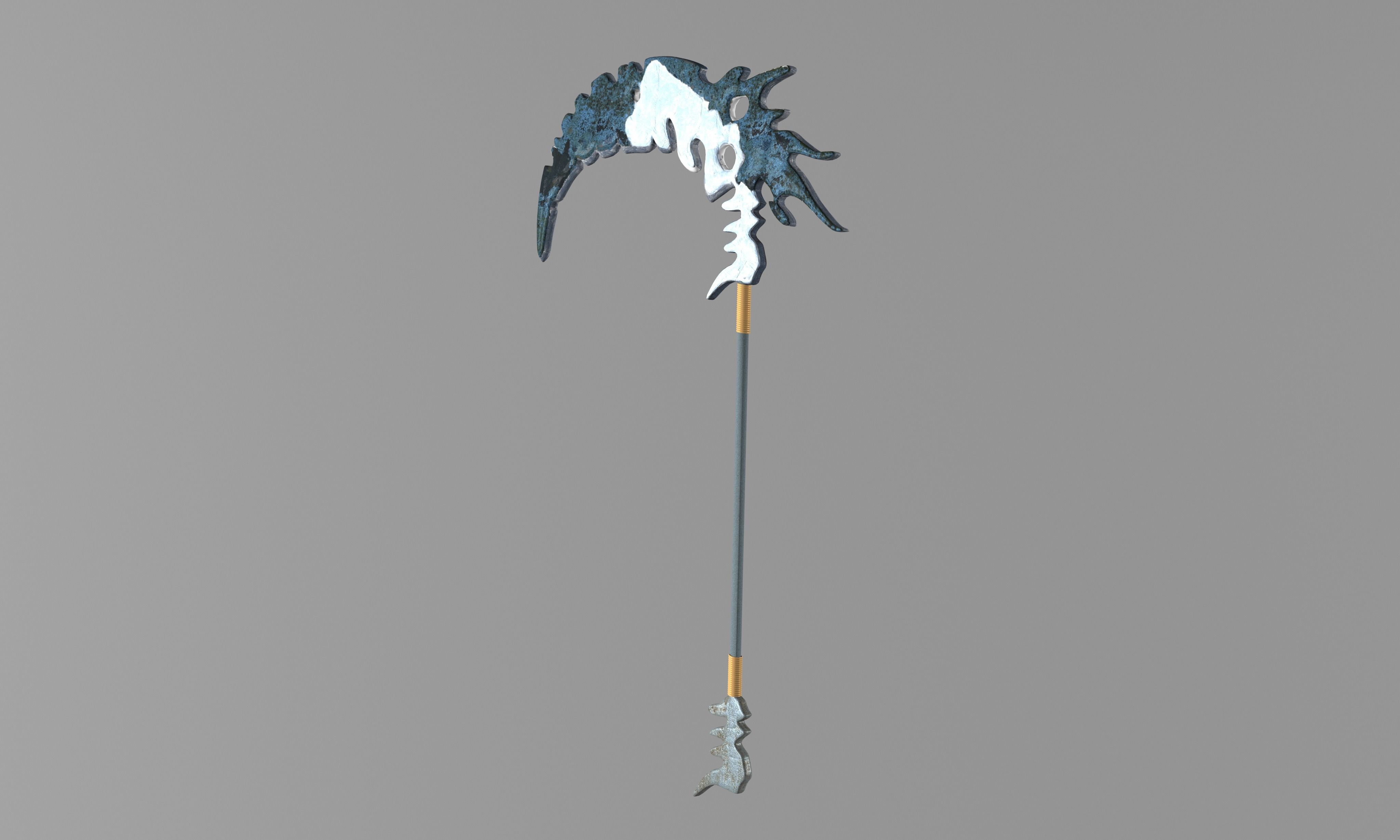 Scythe Low-poly 3D model_3