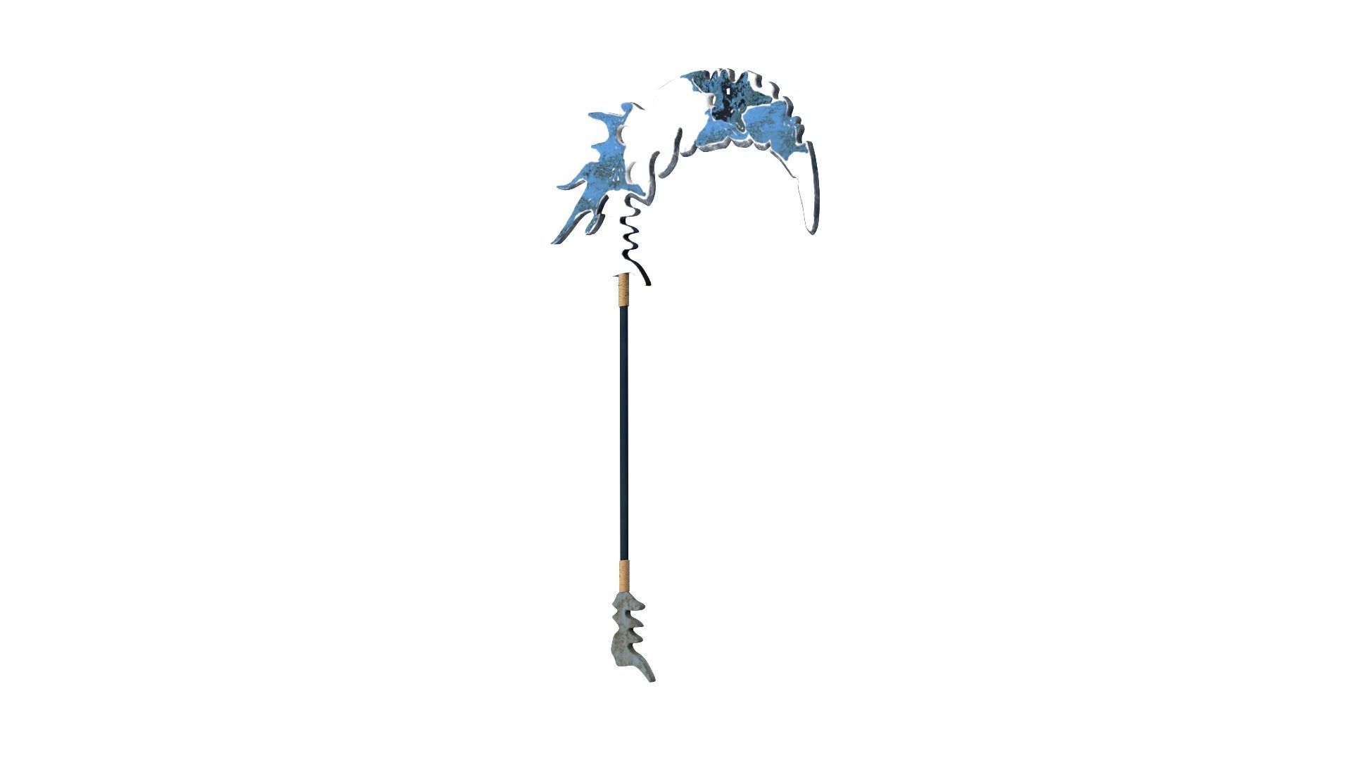 Scythe Low-poly 3D model_9