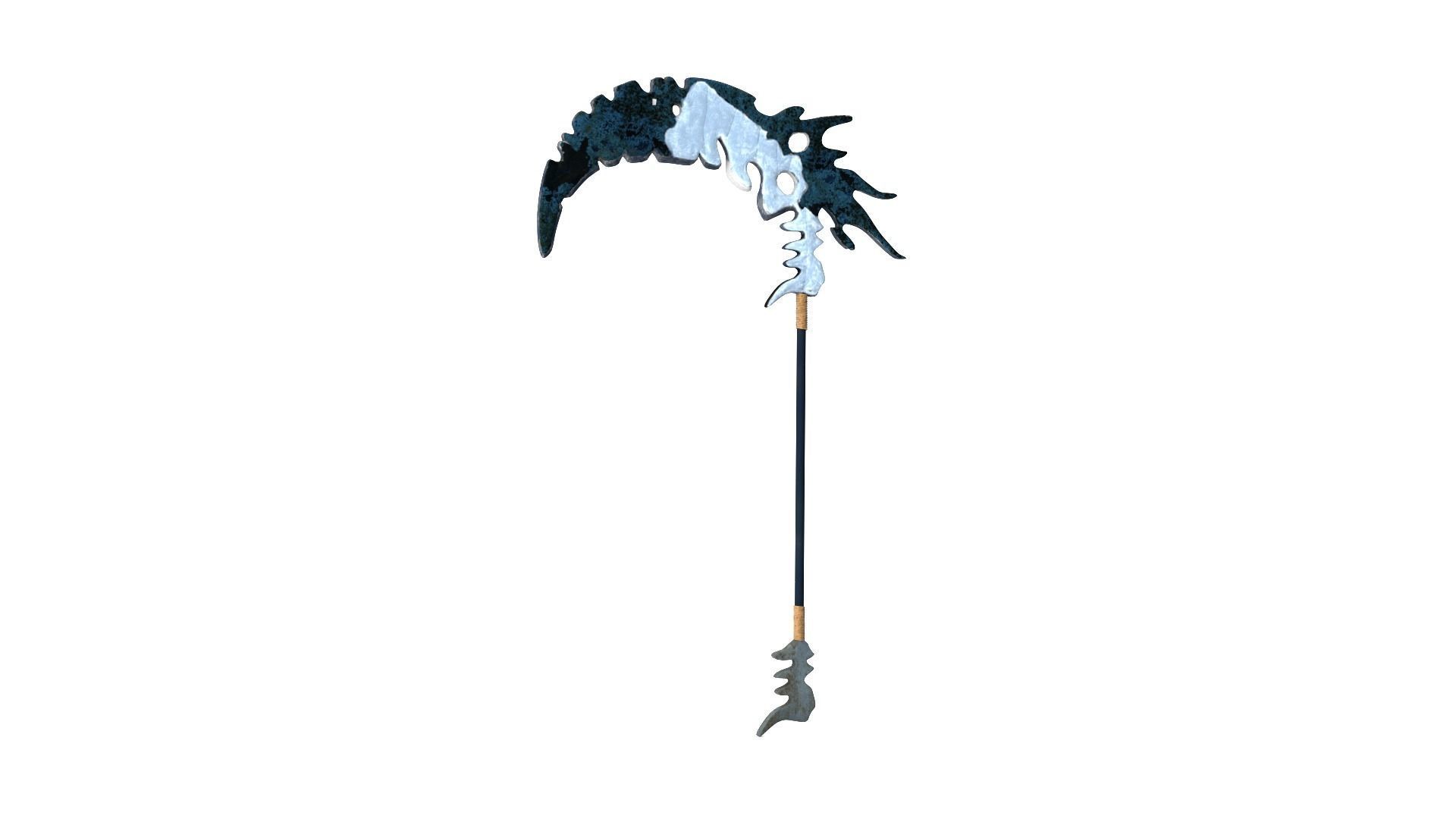 Scythe Low-poly 3D model_13