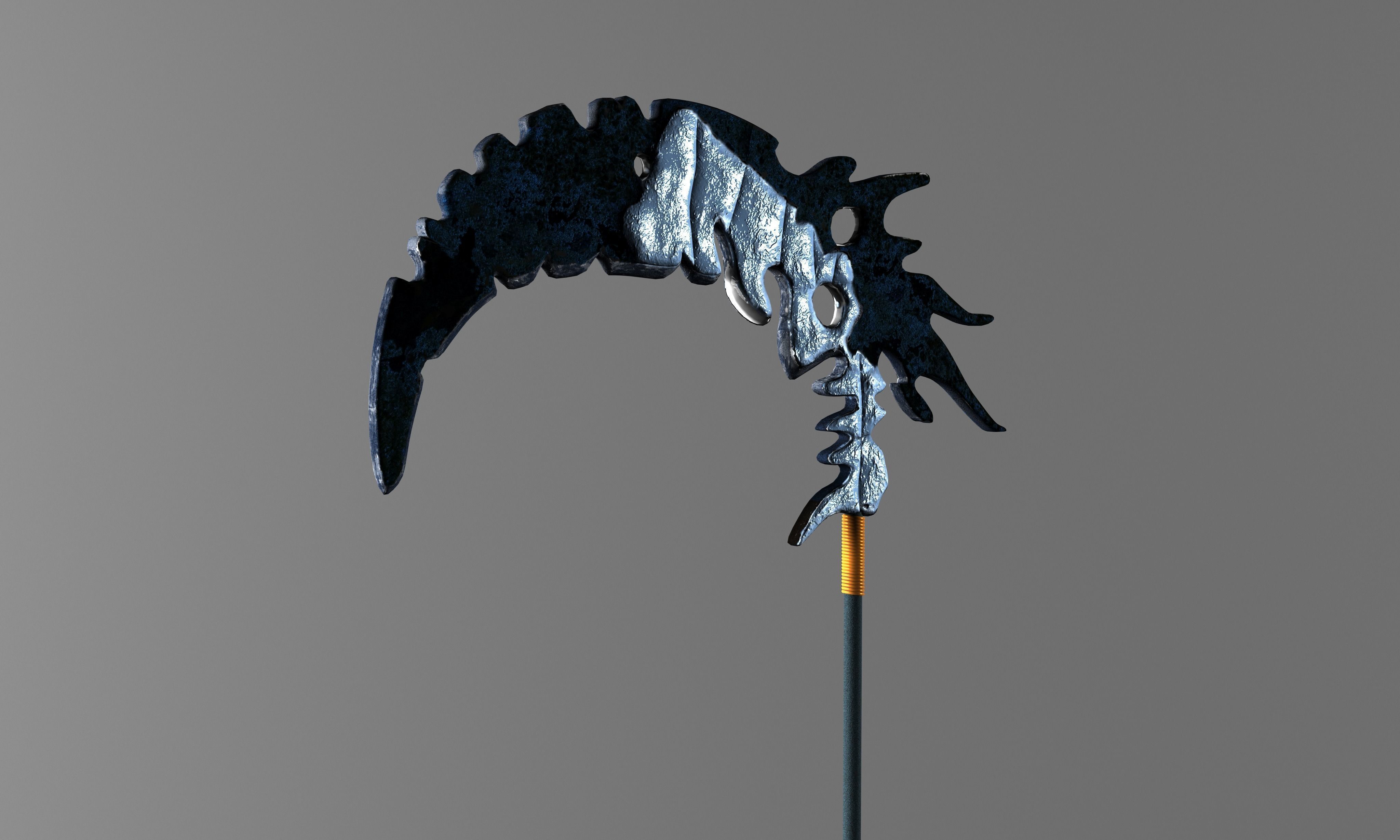 Scythe Low-poly 3D model_21