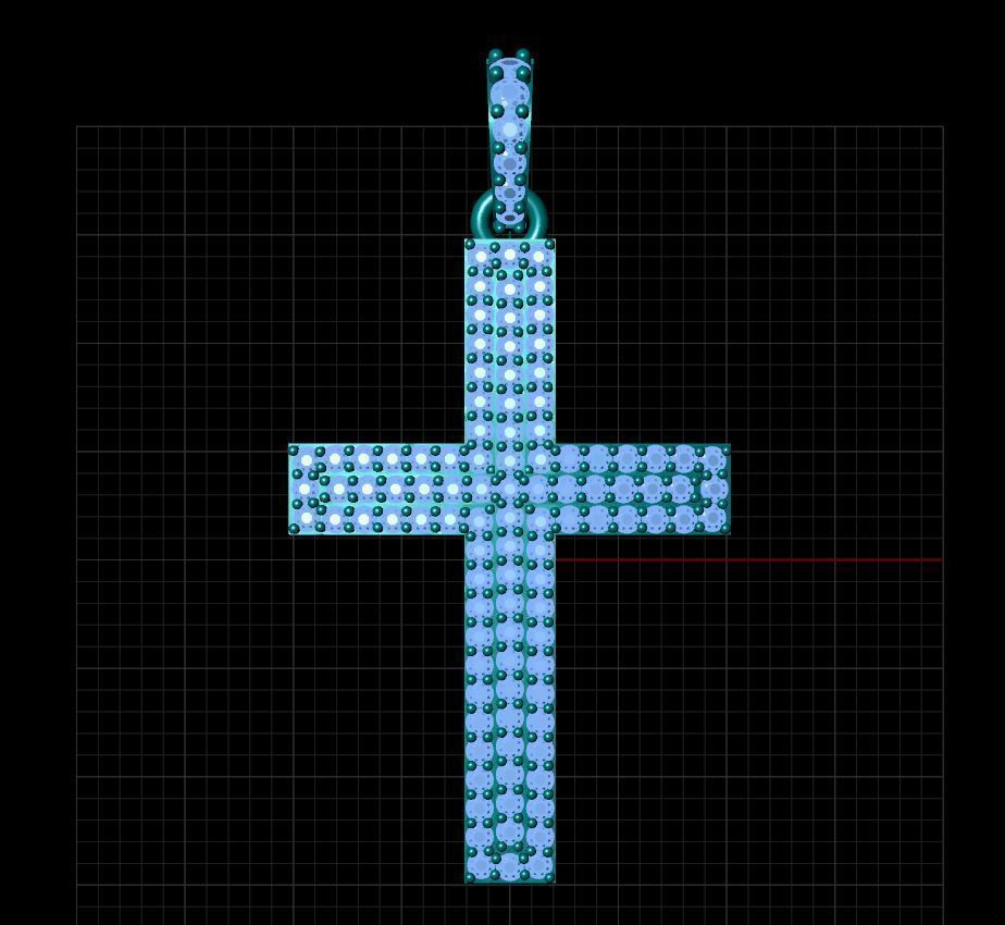 Cross diamond pendant  3D print model_1