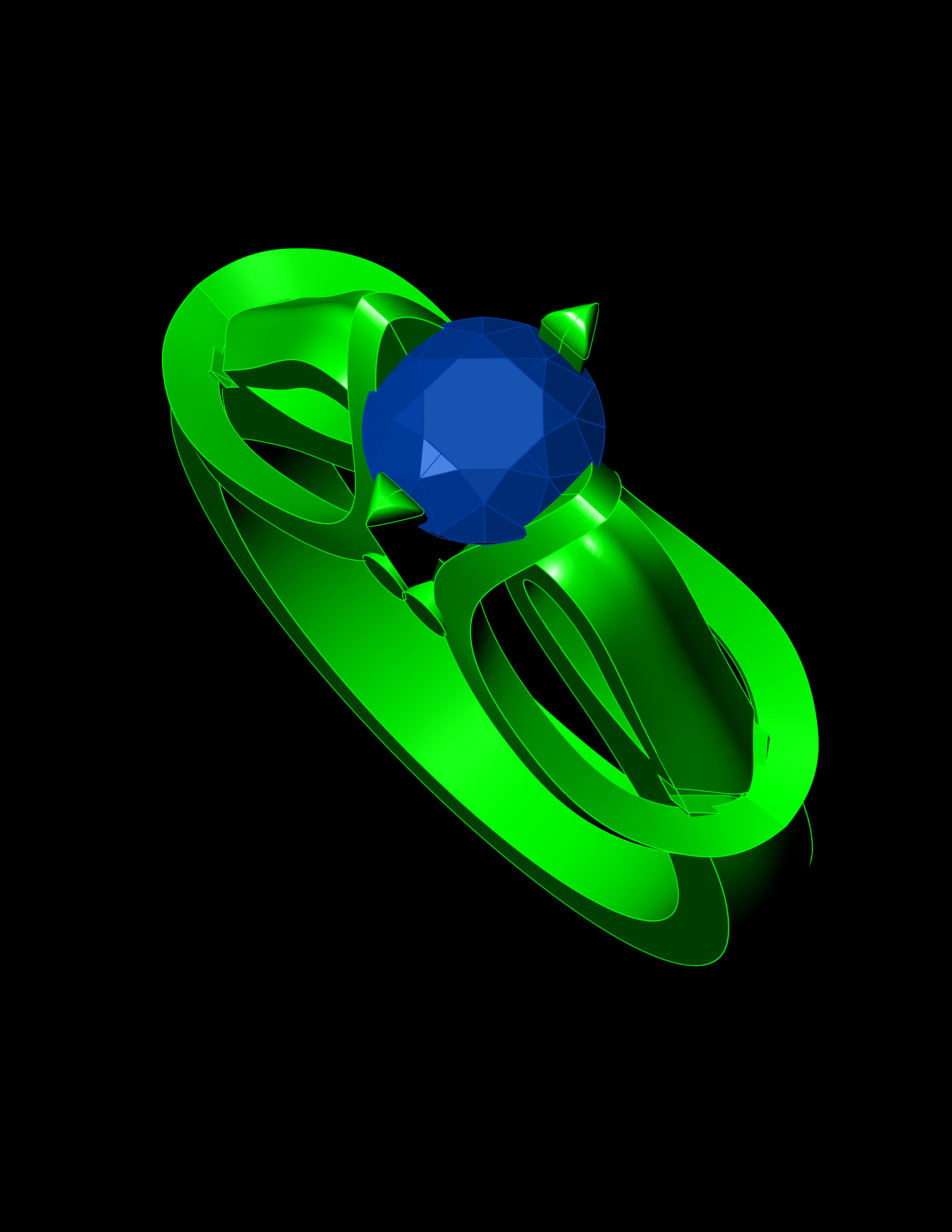 Solitaire Ring A13 3D print model_10