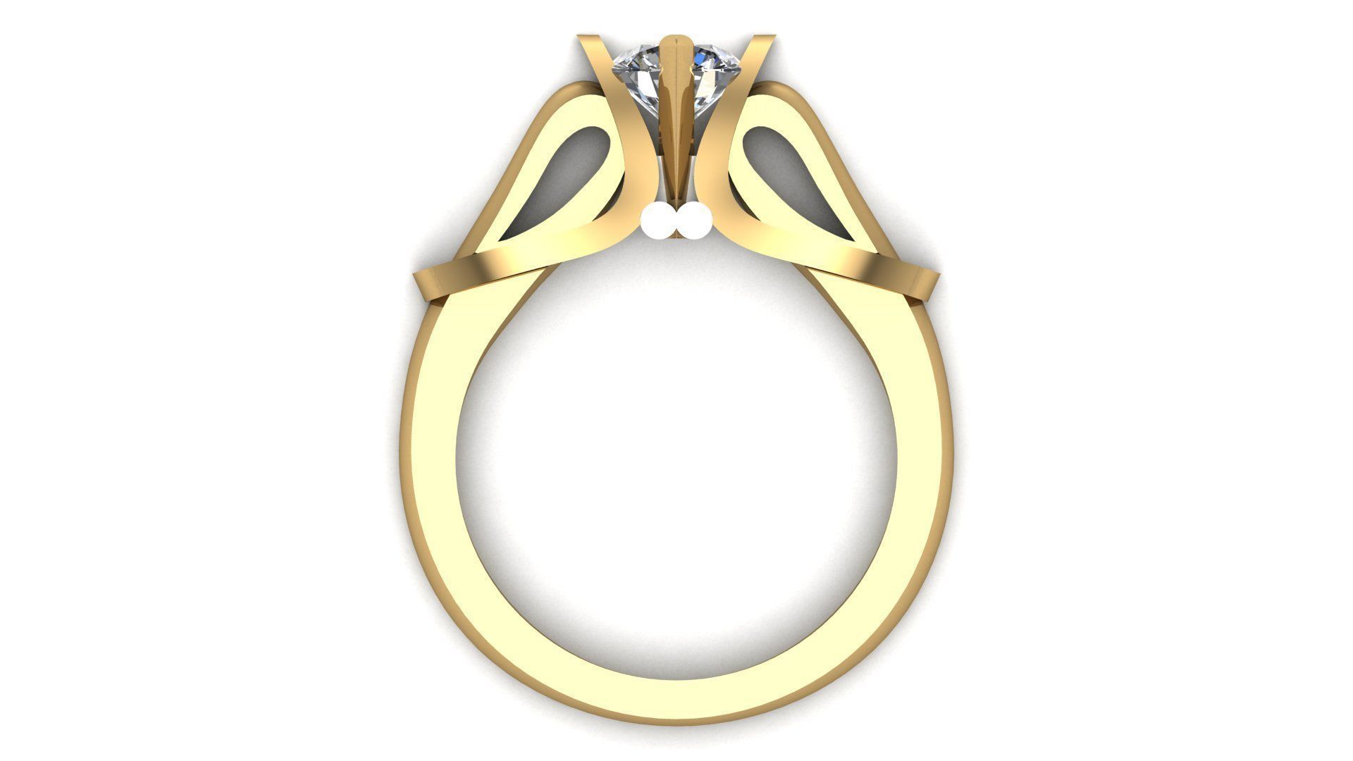 Solitaire Ring A13 3D print model_3
