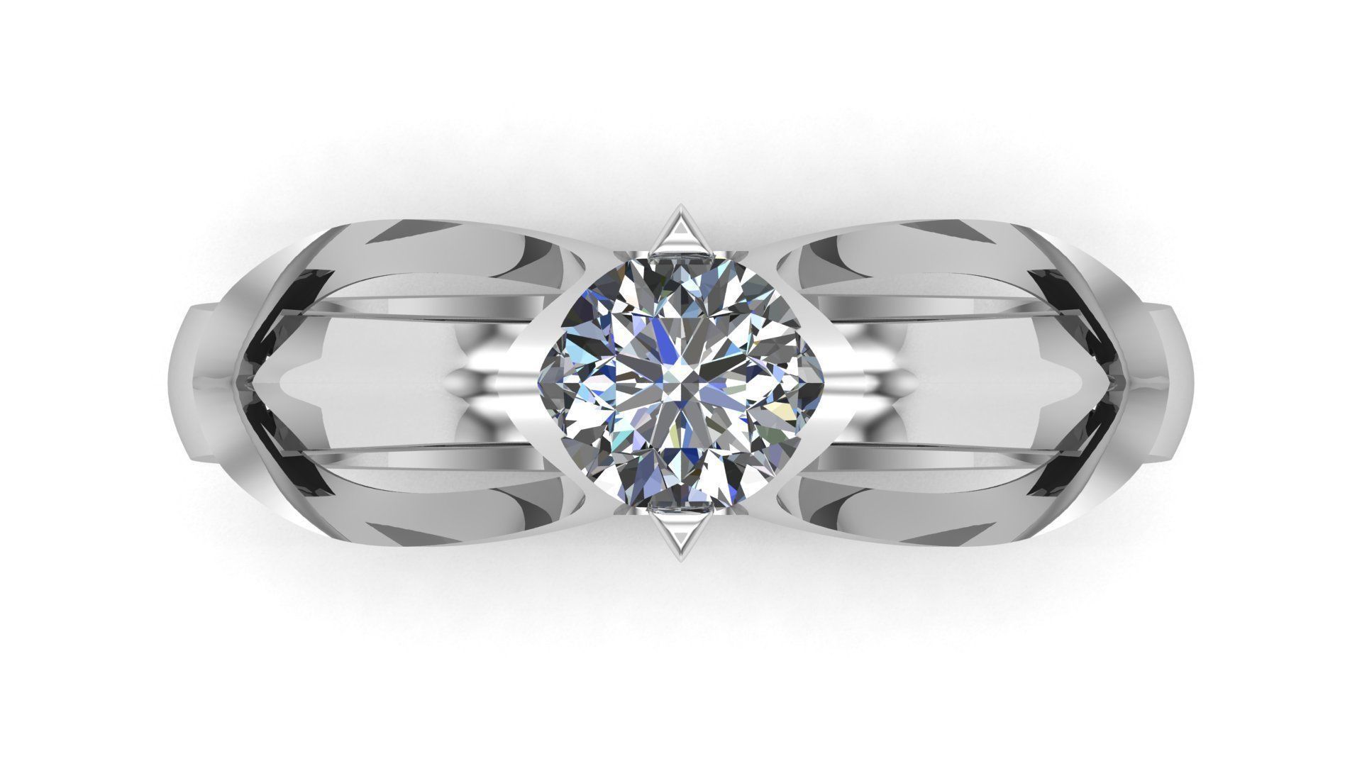 Solitaire Ring A13 3D print model_5