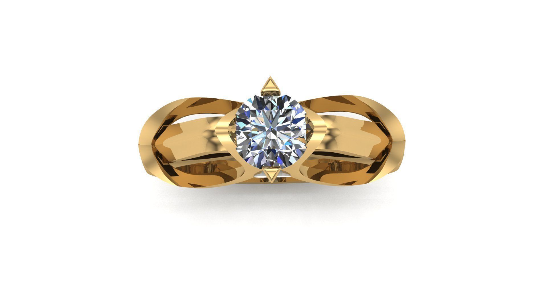 Solitaire Ring A13 3D print model_2