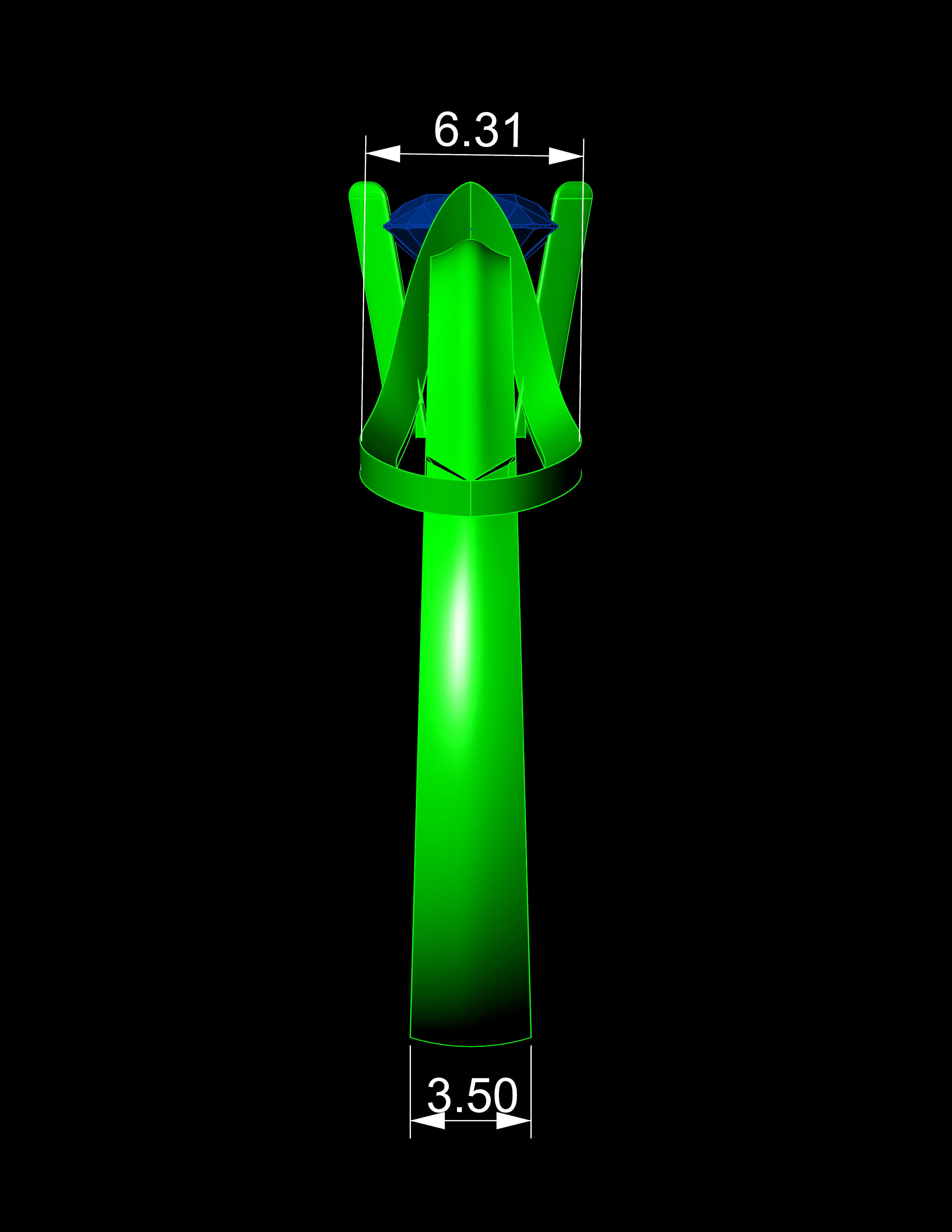 Solitaire Ring A13 3D print model_11