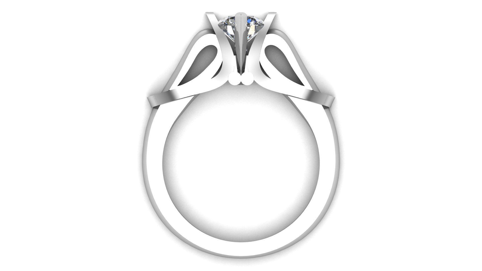 Solitaire Ring A13 3D print model_7