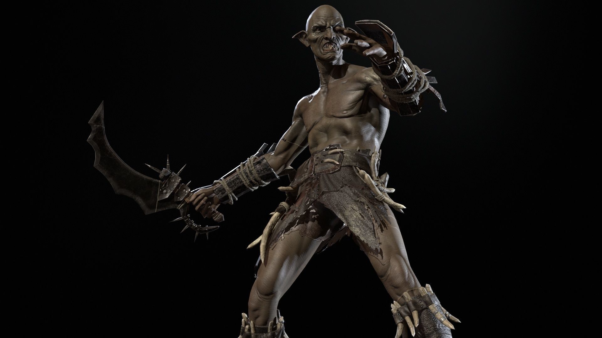 SkinnyOrc Low-poly 3D model_15
