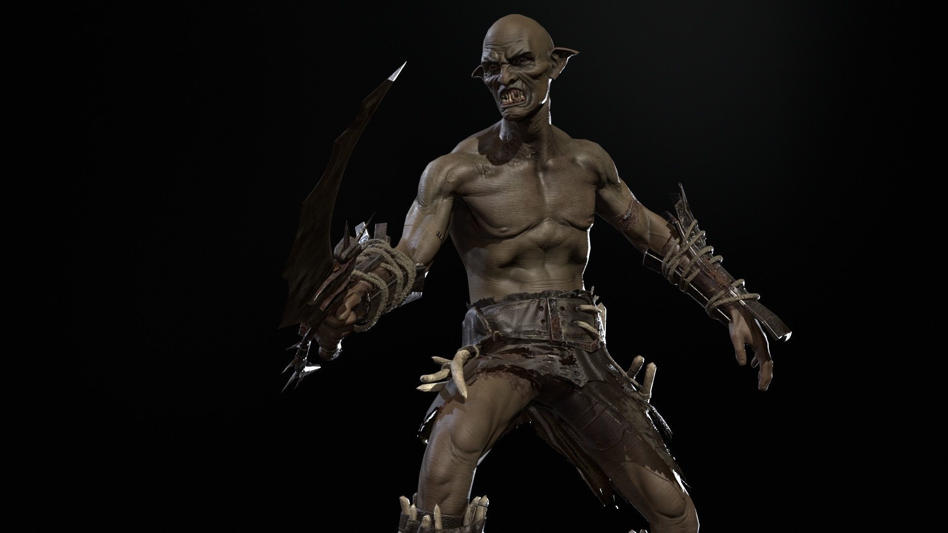 SkinnyOrc Low-poly 3D model_14