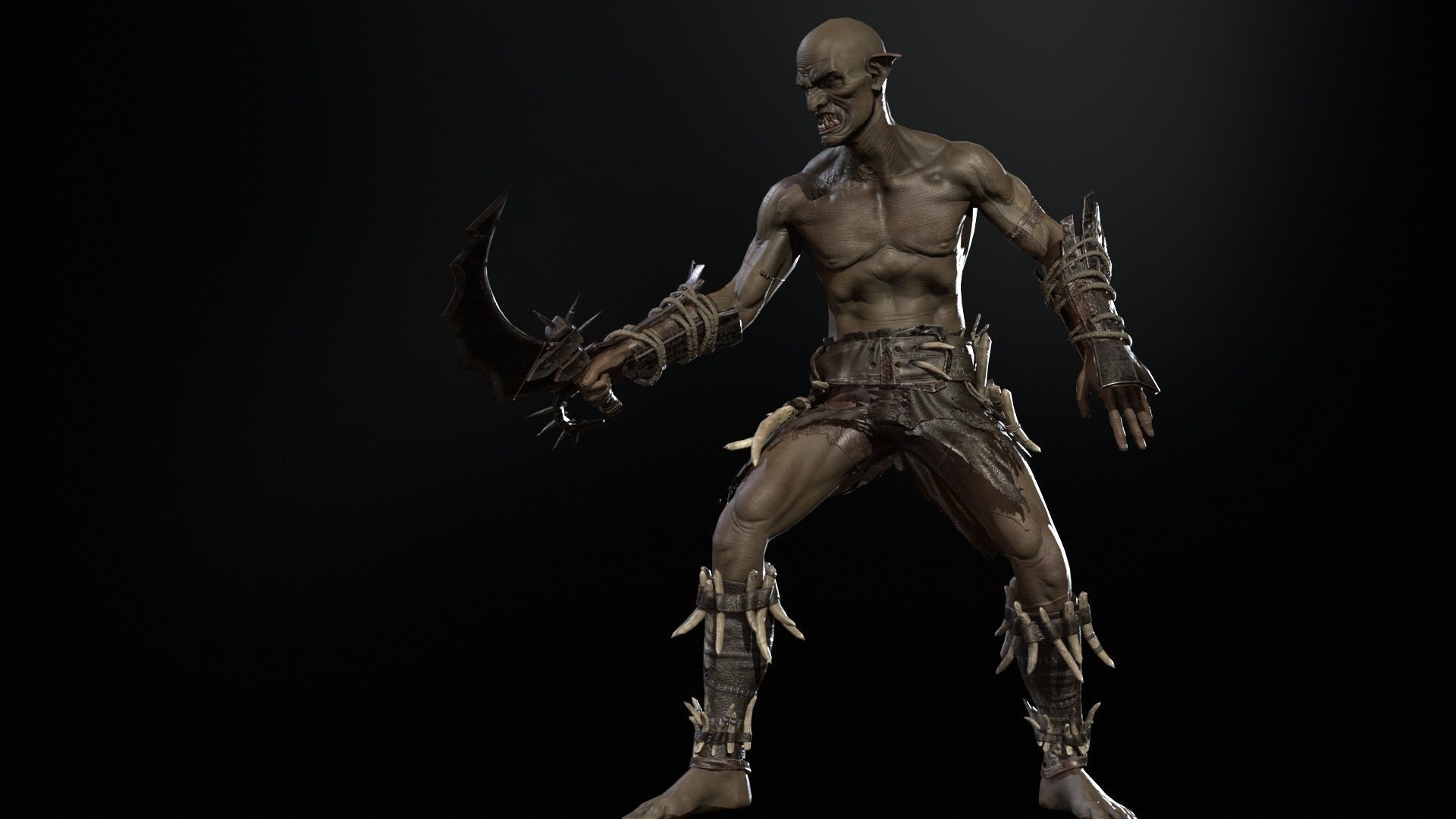 SkinnyOrc Low-poly 3D model_12