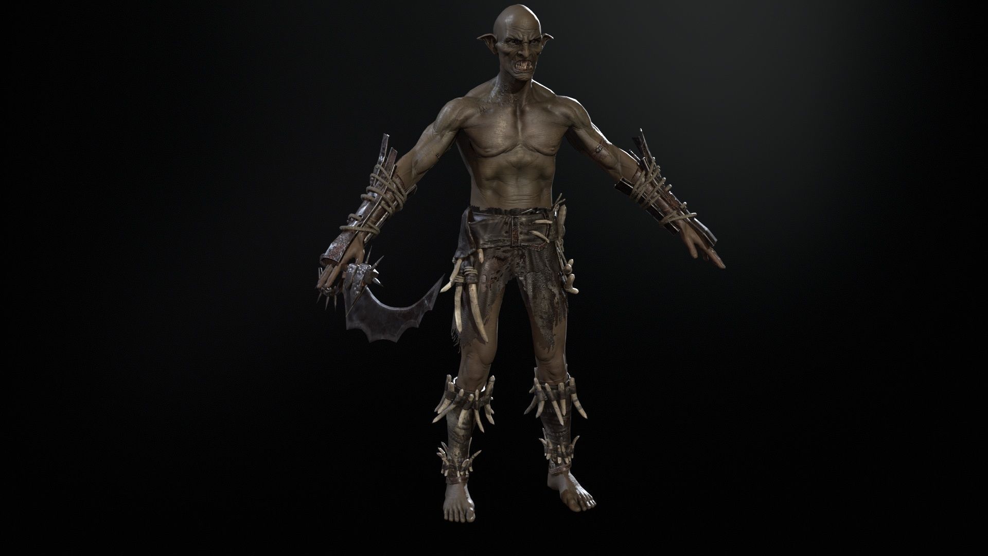 SkinnyOrc Low-poly 3D model_6