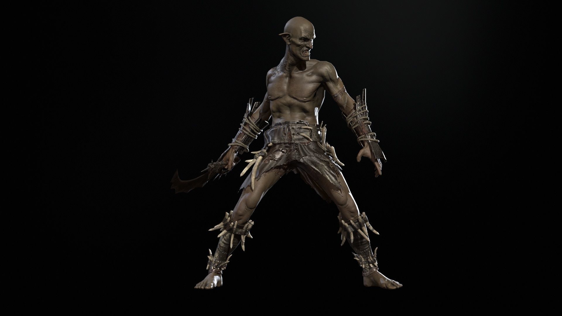 SkinnyOrc Low-poly 3D model_19