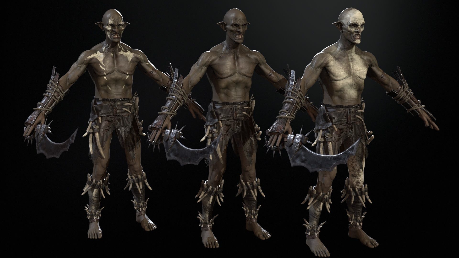 SkinnyOrc Low-poly 3D model_9