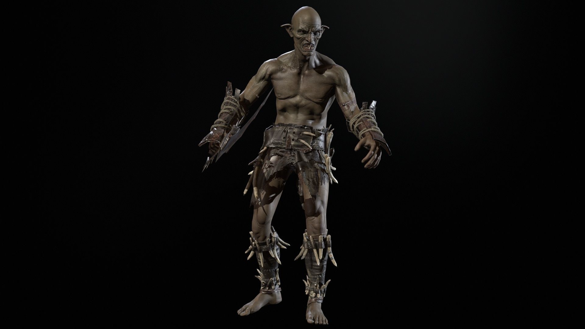 SkinnyOrc Low-poly 3D model_17
