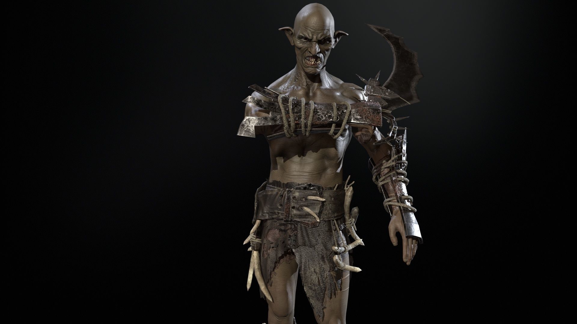 SkinnyOrc Low-poly 3D model_13