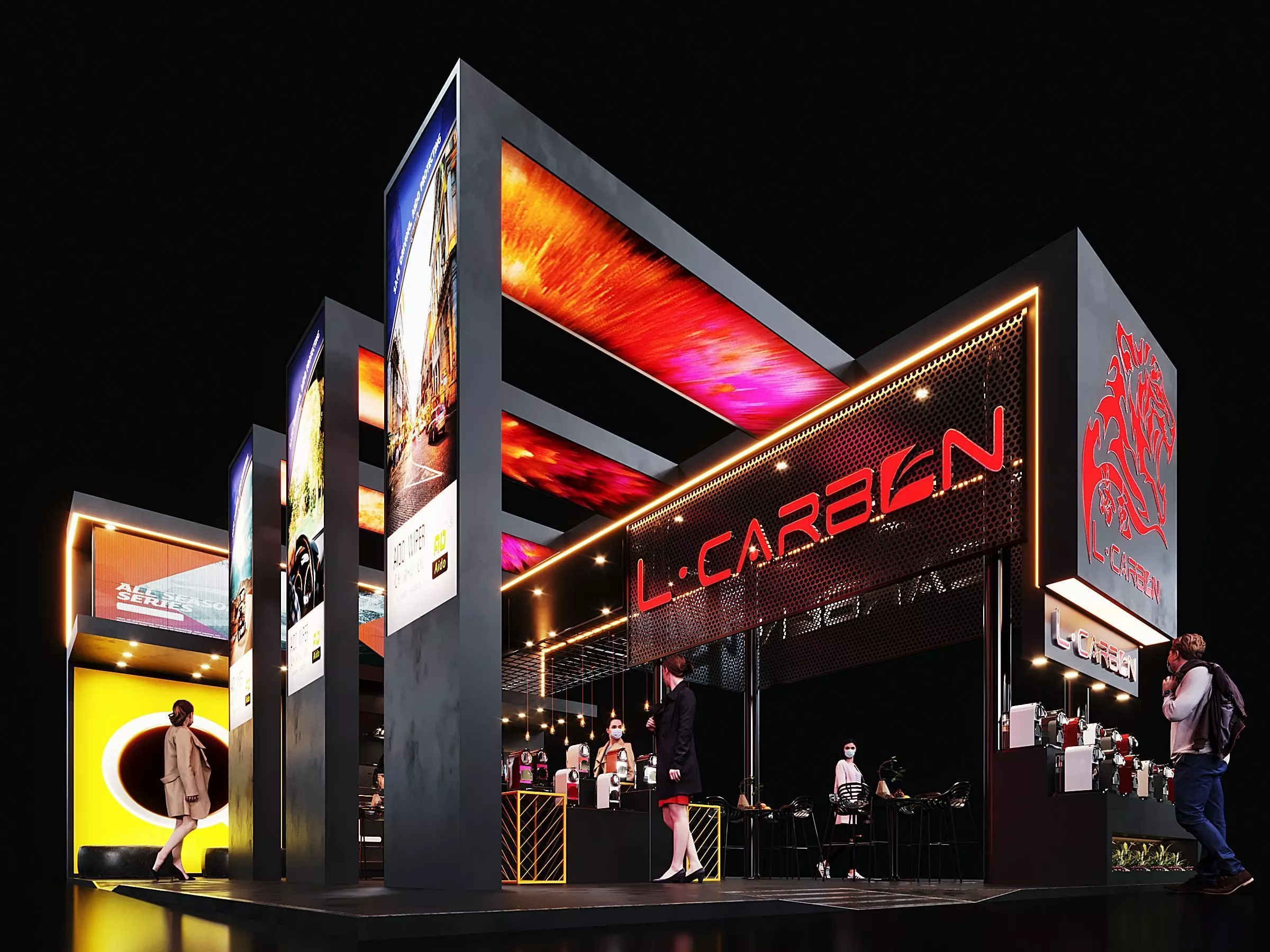 Exhibit design pavilion 3D model Low-poly 3D model_0