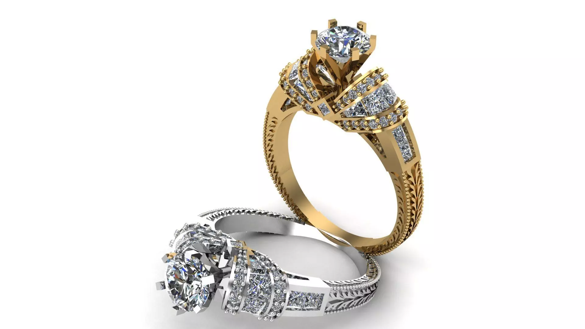 Solitaire Ring A14 3D print model_0