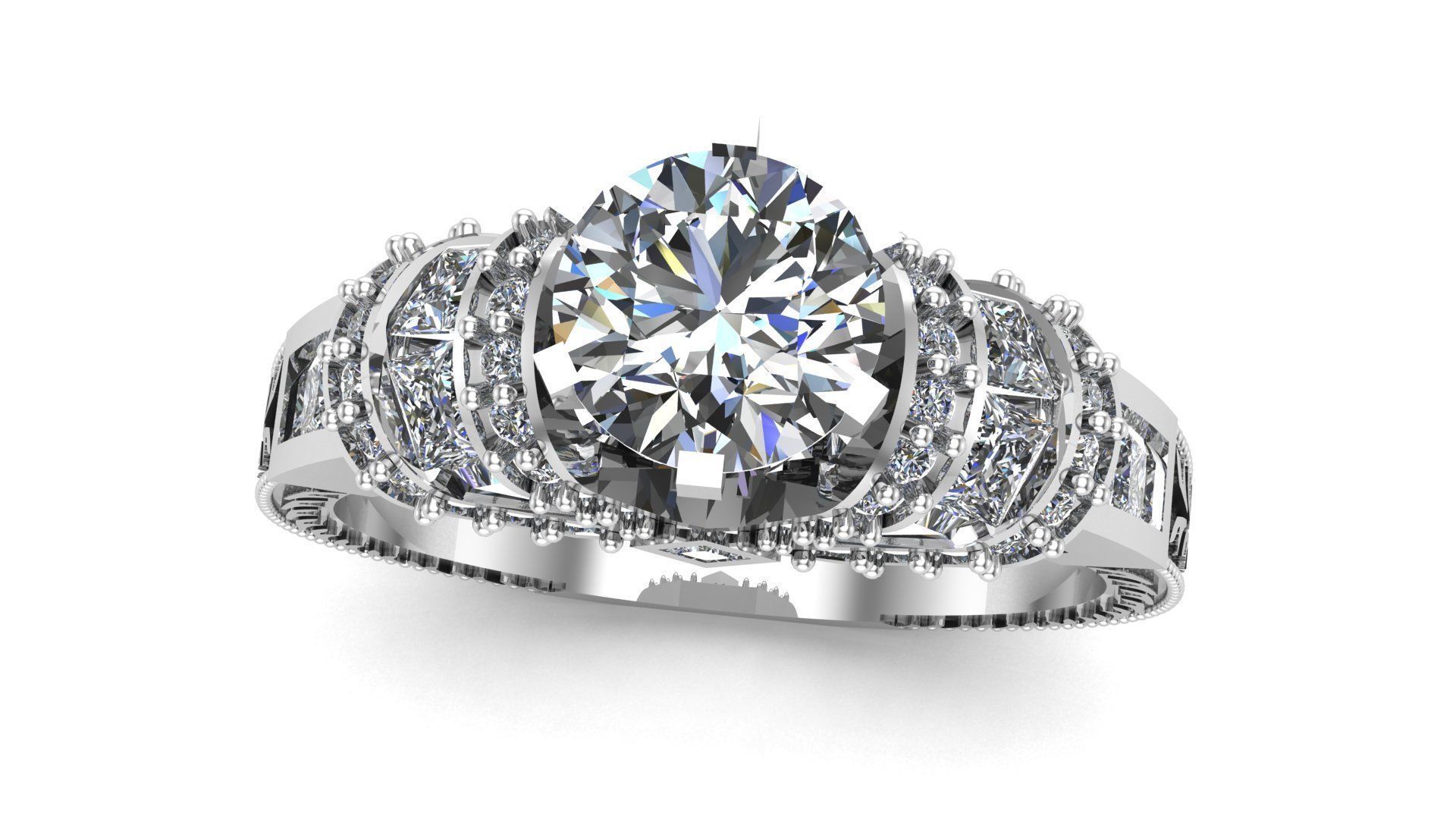 Solitaire Ring A14 3D print model_5