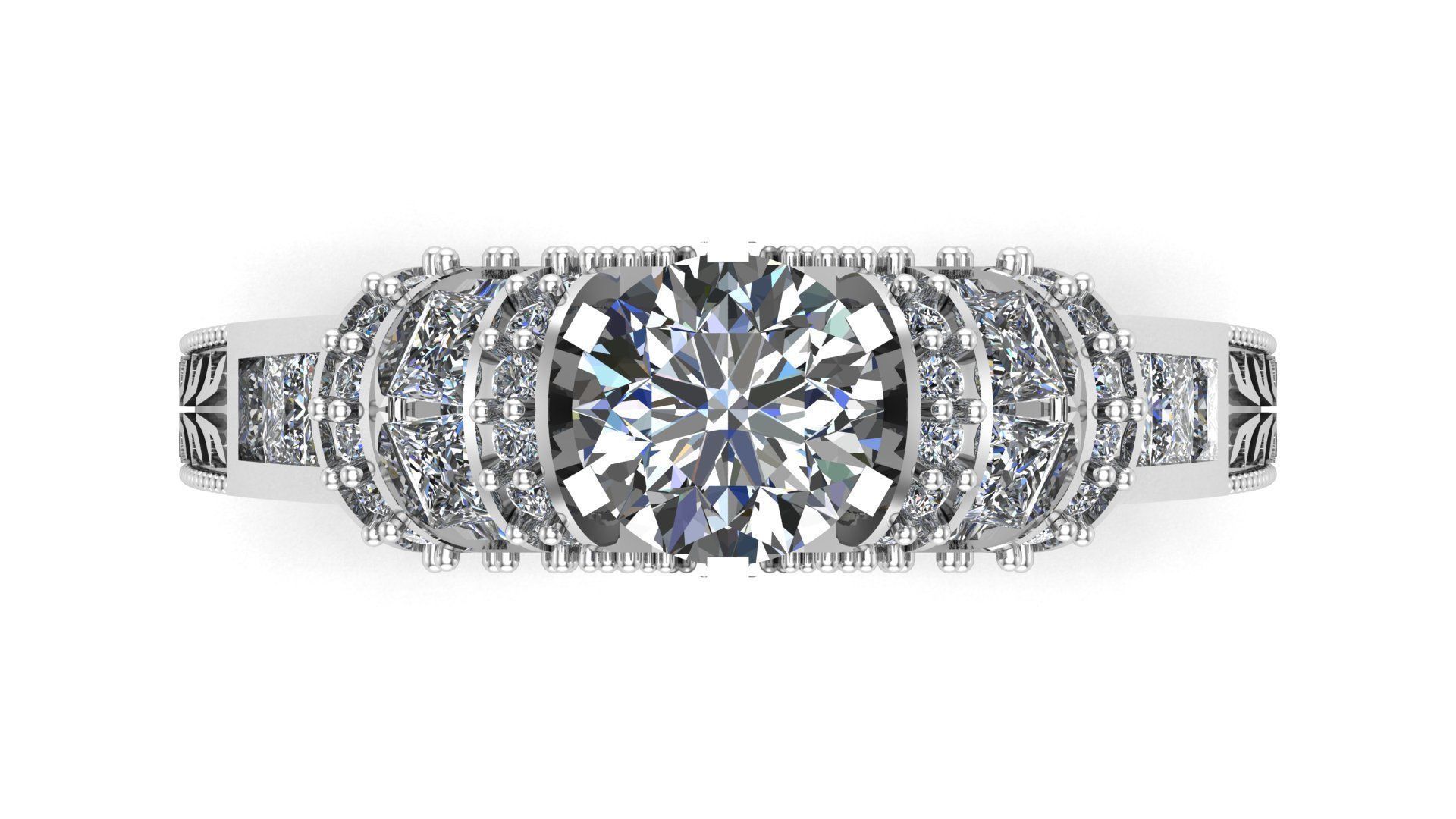 Solitaire Ring A14 3D print model_8