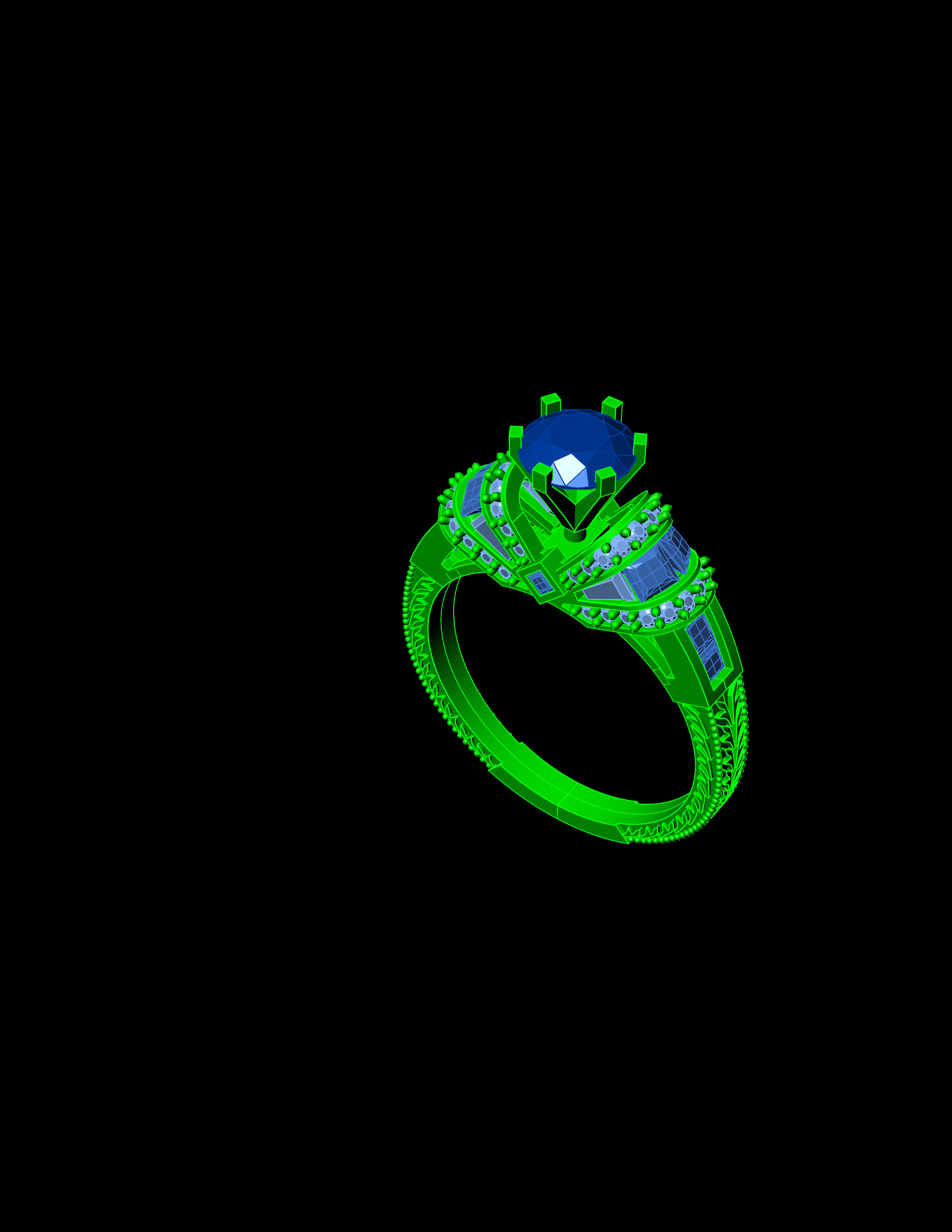 Solitaire Ring A14 3D print model_12