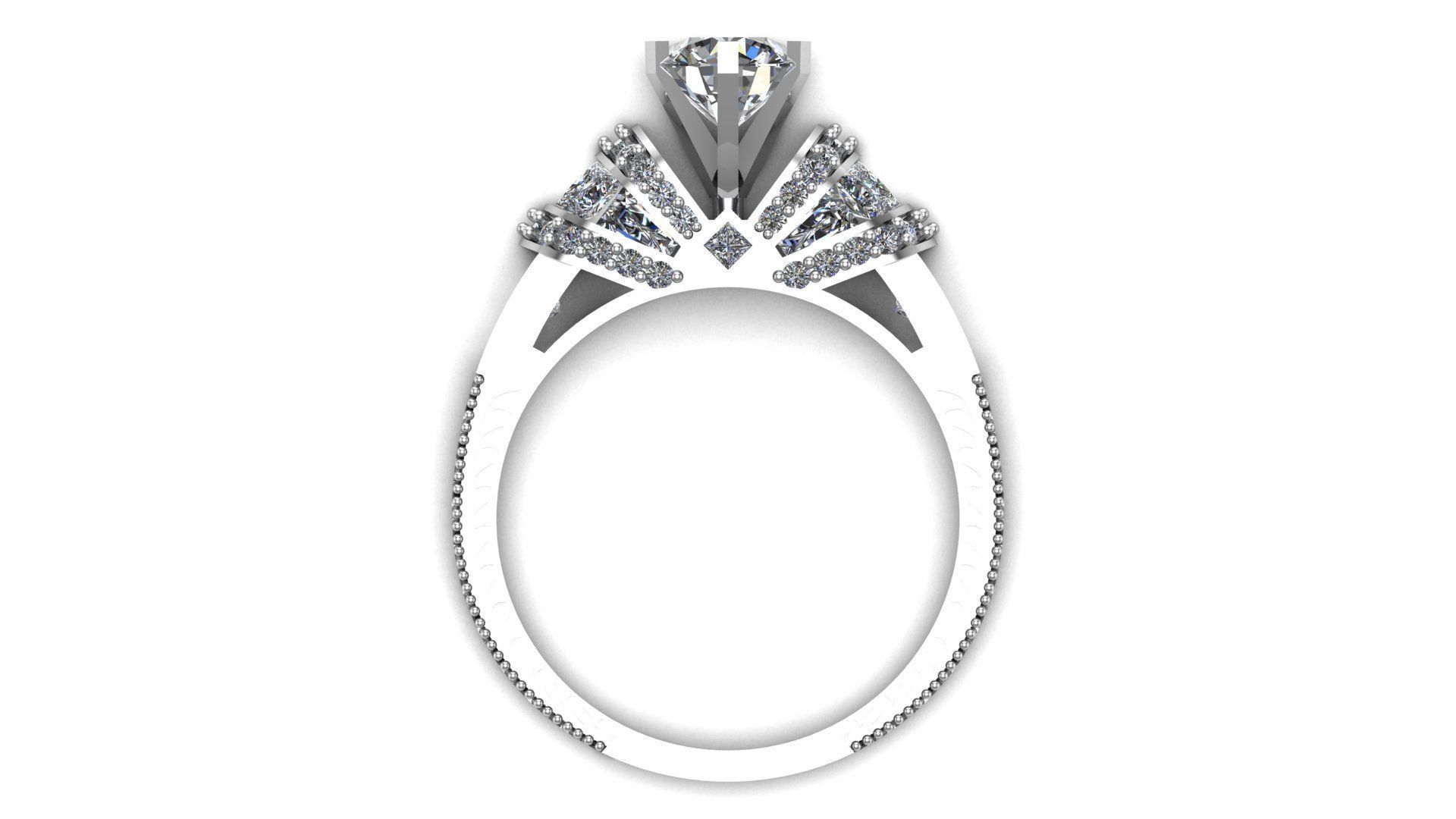 Solitaire Ring A14 3D print model_6