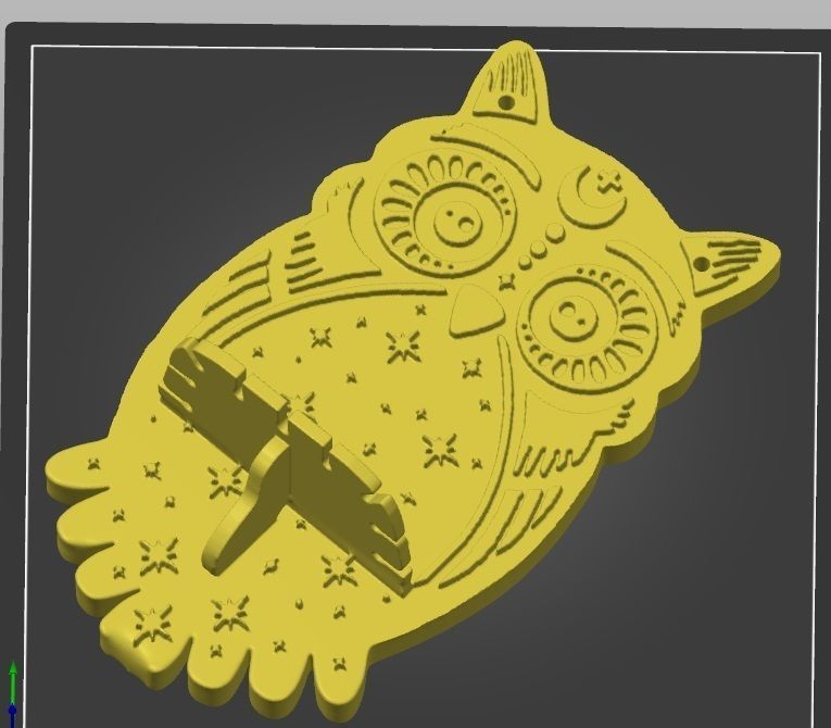 MYSTIC OWL SHELF PENDANT CRYSTAL 3D print model_1
