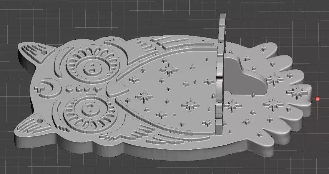 MYSTIC OWL SHELF PENDANT CRYSTAL 3D print model_0