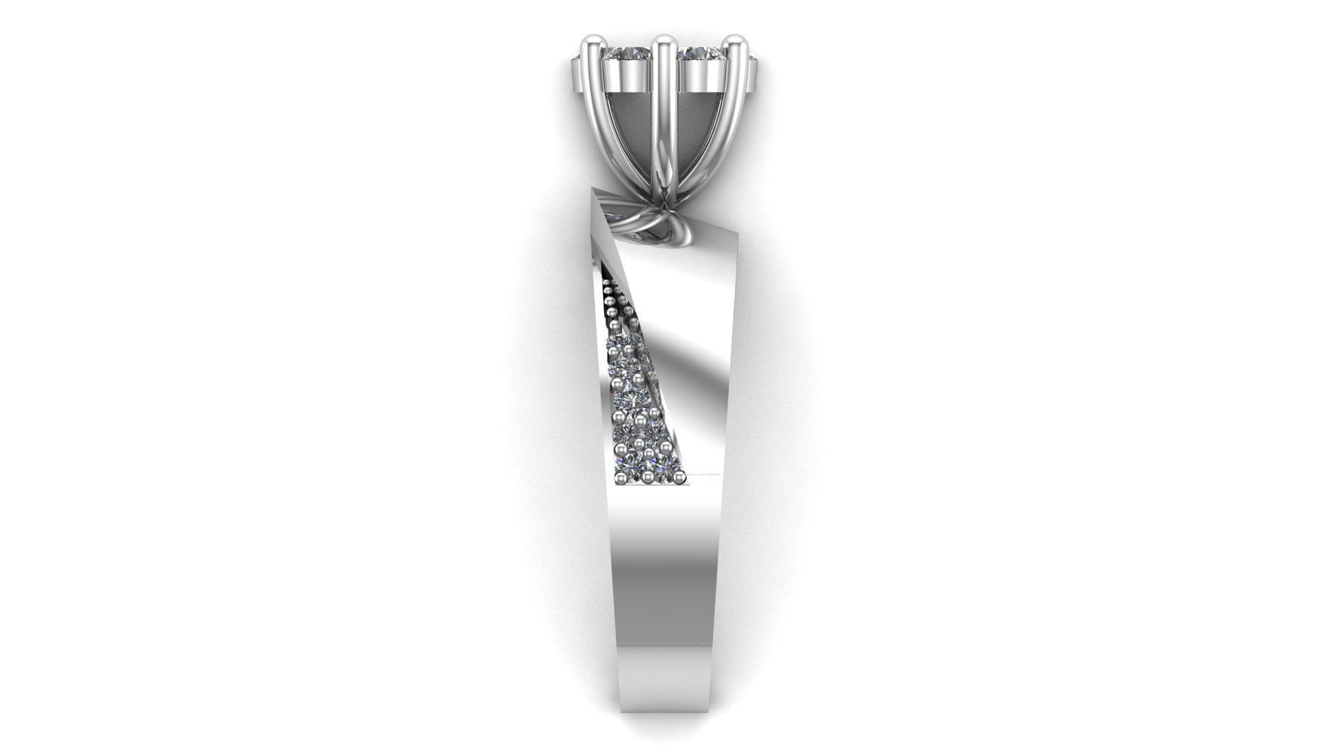 Solitaire  Ring A15 3D print model_7