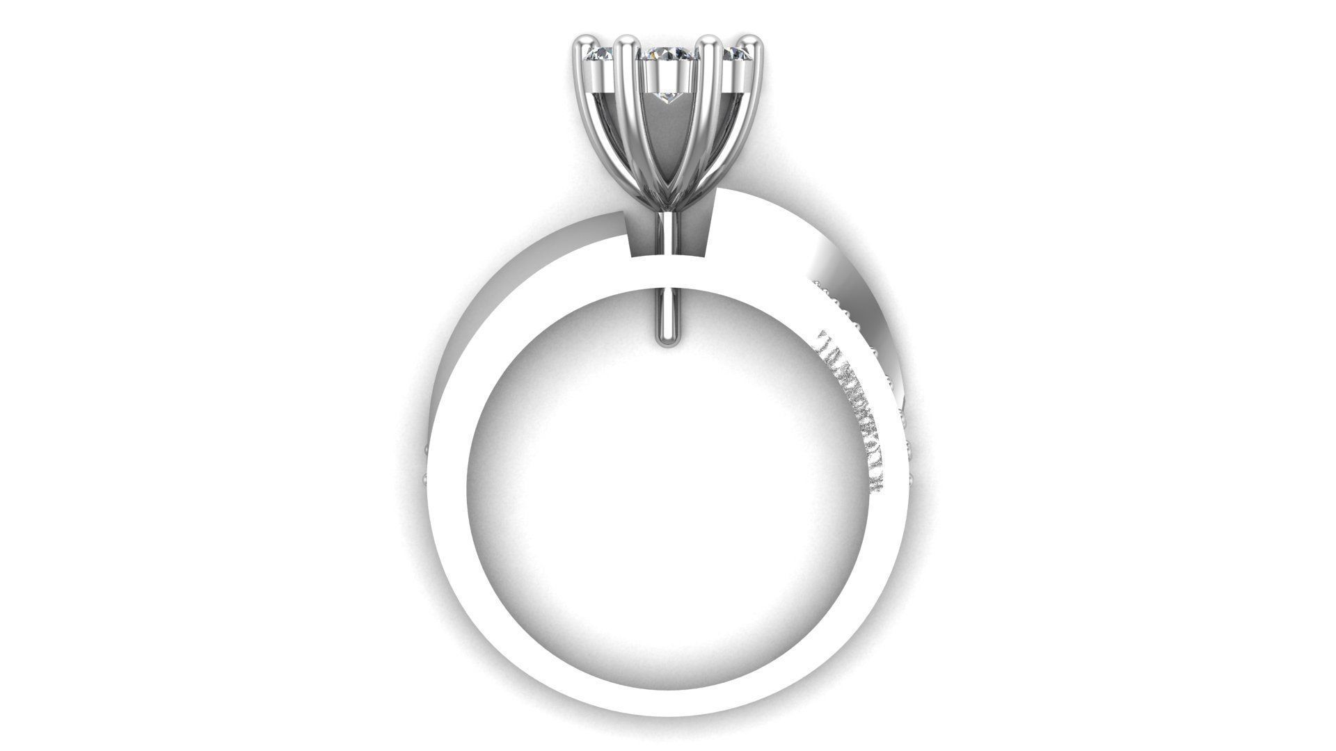 Solitaire  Ring A15 3D print model_6
