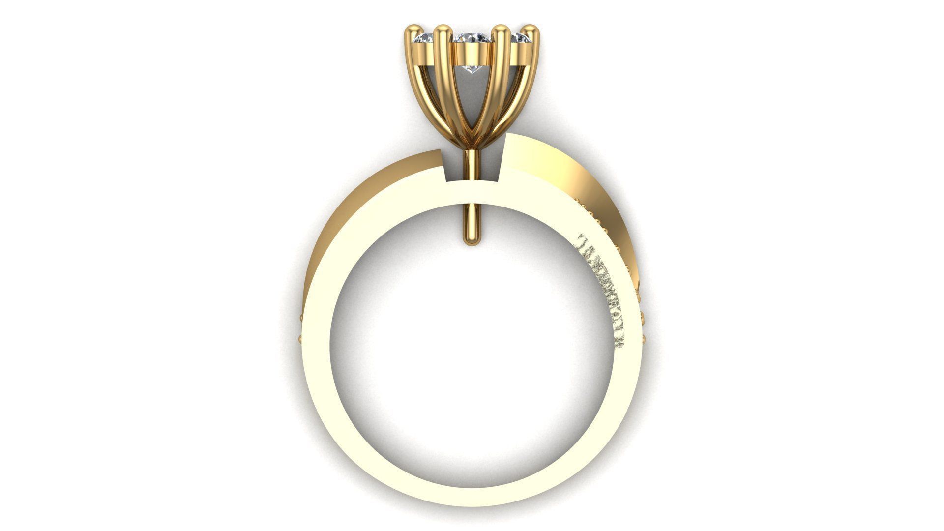Solitaire  Ring A15 3D print model_4