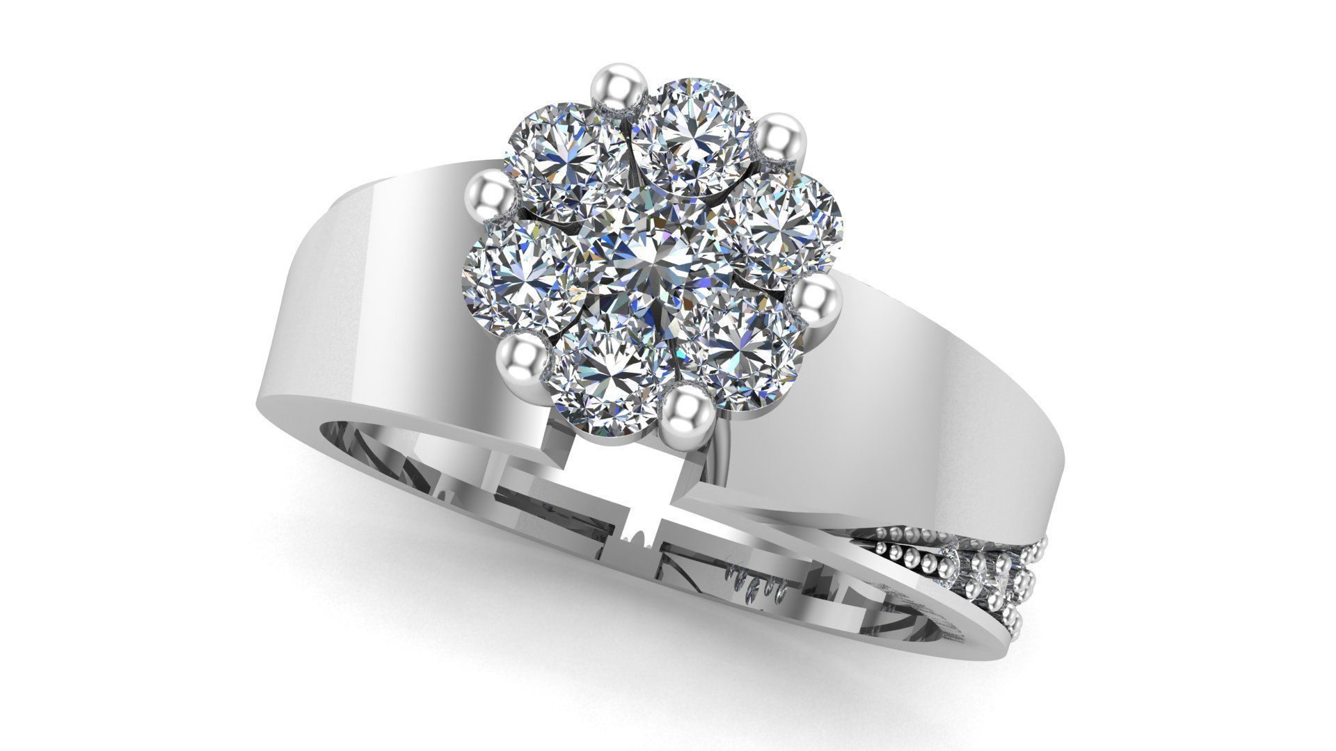 Solitaire  Ring A15 3D print model_5