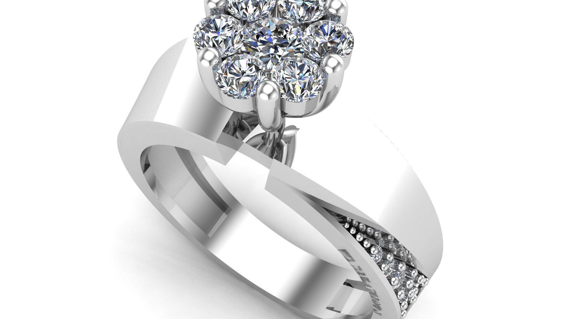 Solitaire  Ring A15 3D print model_8