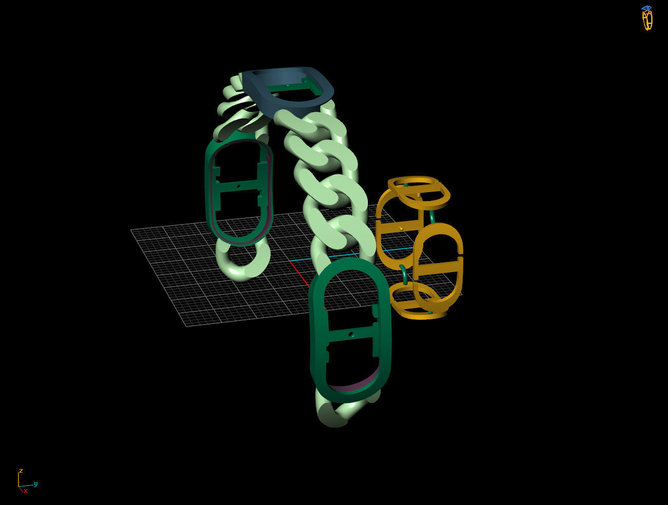 10 MM CUBAN LINK CHAIN FOR BRACELET 3D print model_7