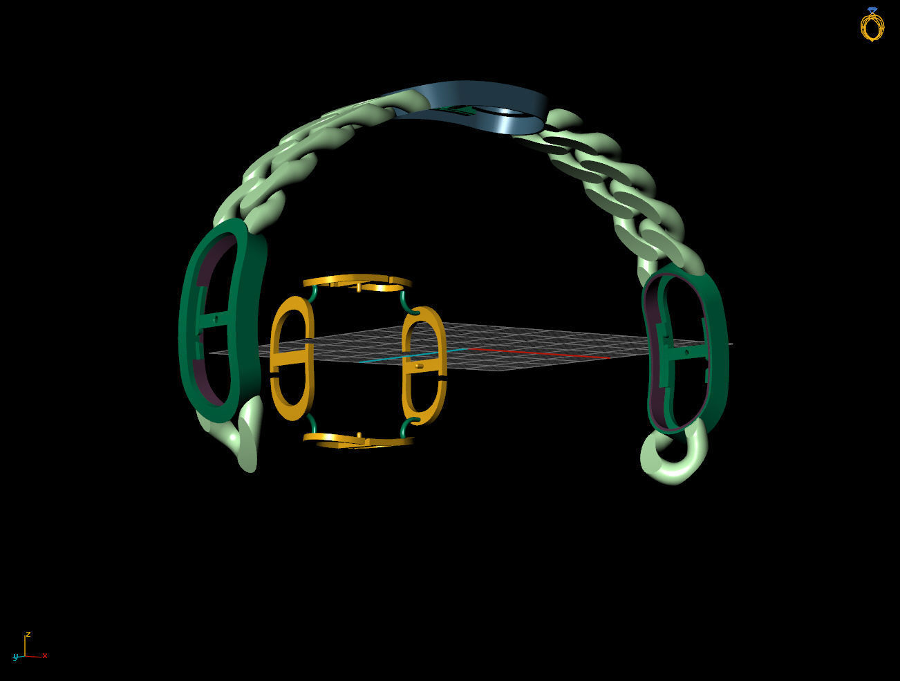 10 MM CUBAN LINK CHAIN FOR BRACELET 3D print model_3