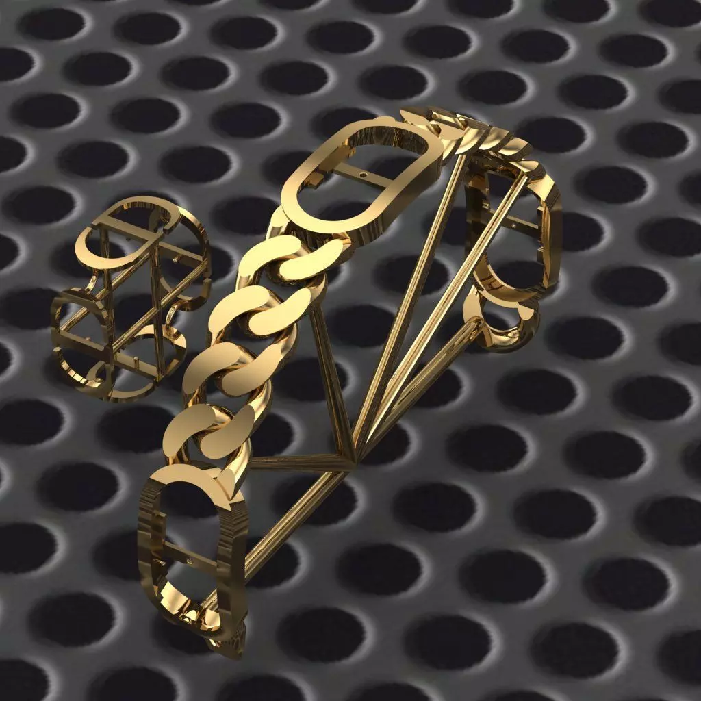 10 MM CUBAN LINK CHAIN FOR BRACELET 3D print model_0