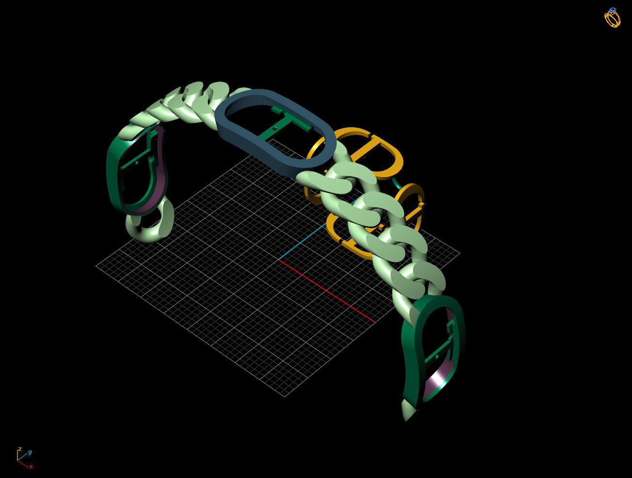 10 MM CUBAN LINK CHAIN FOR BRACELET 3D print model_6