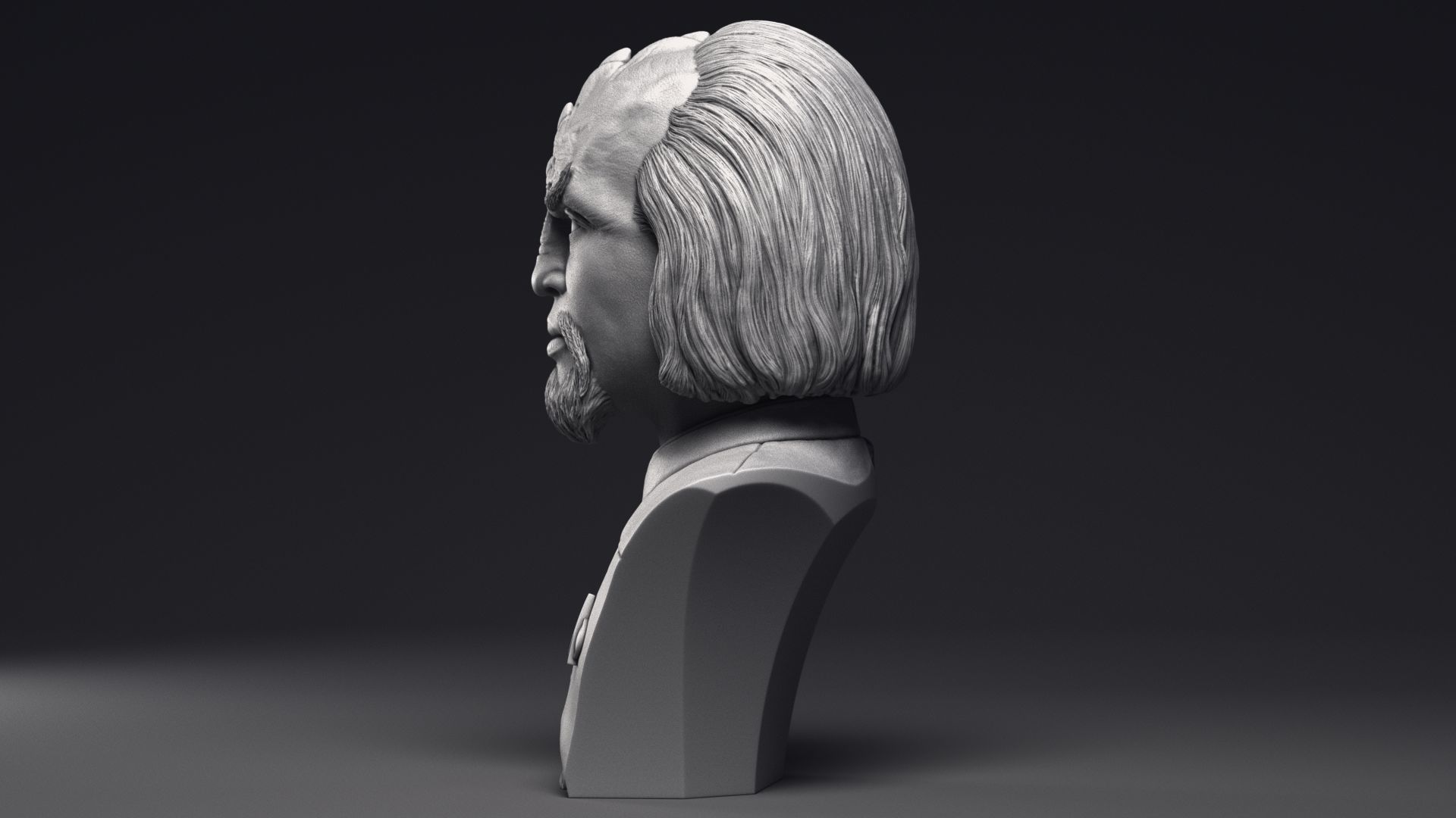 Michael Dorn as Worf Bust Printable 3D Model 3D print model_17