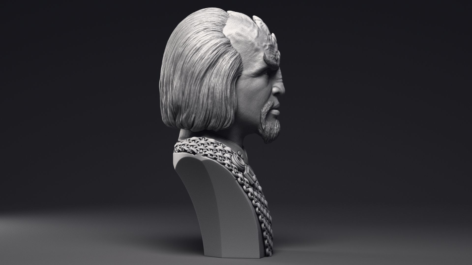 Michael Dorn as Worf Bust Printable 3D Model 3D print model_24
