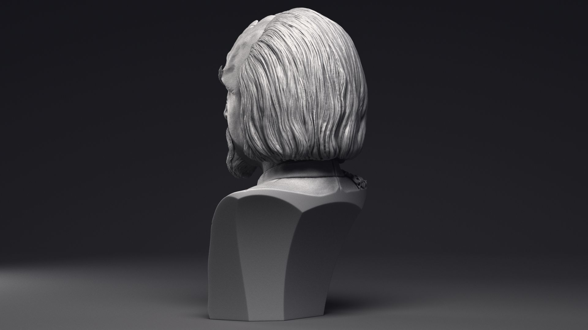 Michael Dorn as Worf Bust Printable 3D Model 3D print model_18