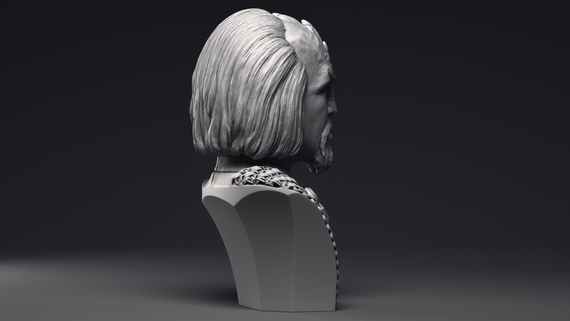 Michael Dorn as Worf Bust Printable 3D Model 3D print model_23
