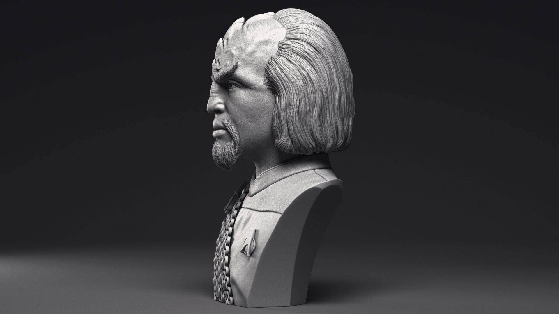 Michael Dorn as Worf Bust Printable 3D Model 3D print model_16