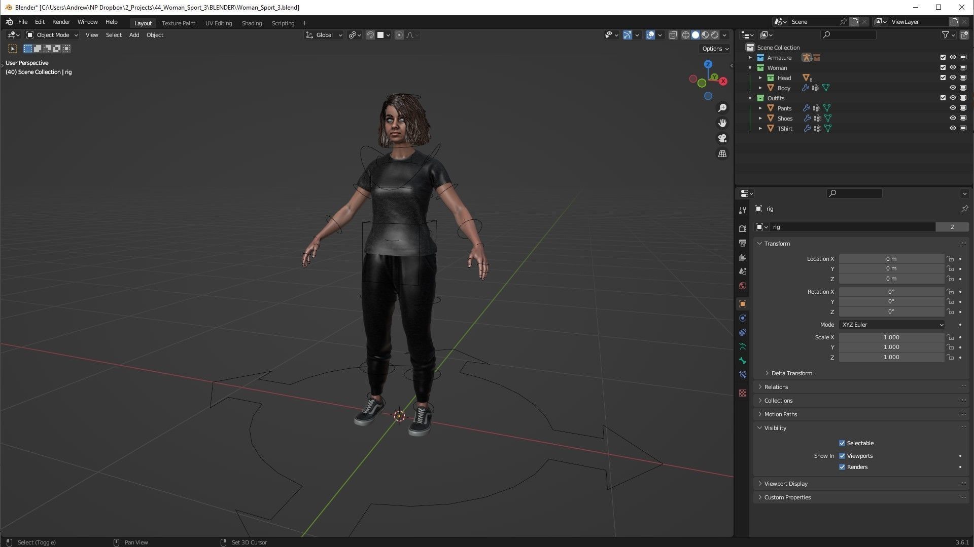 Mens and Womens Sport outfits 3D Model Collection_18