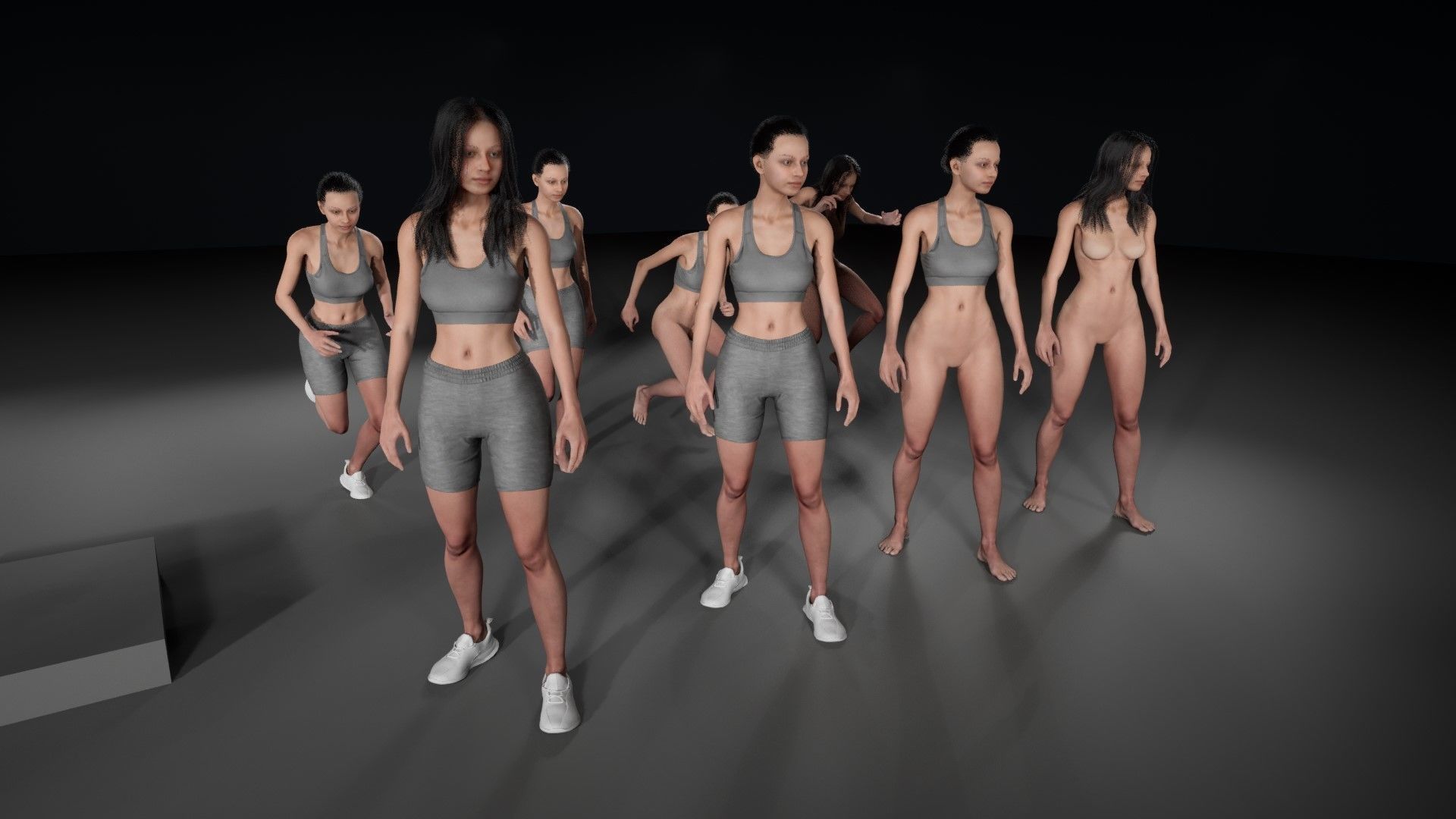 Mens and Womens Sport outfits 3D Model Collection_15