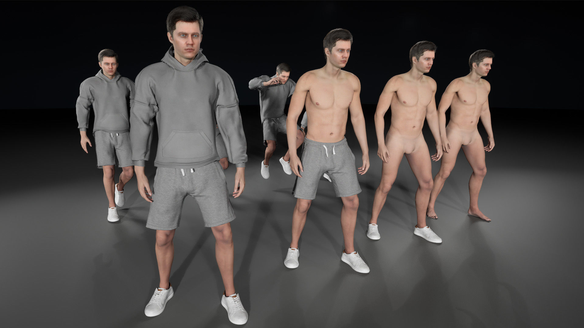 Mens and Womens Sport outfits 3D Model Collection_16