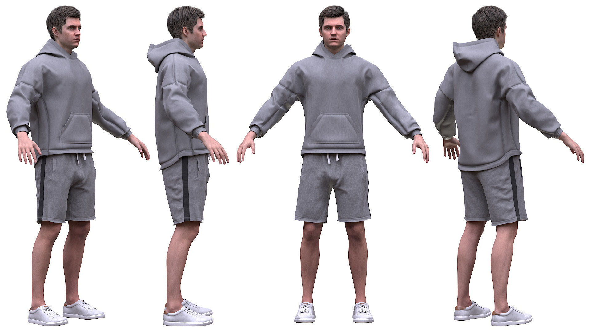Mens and Womens Sport outfits 3D Model Collection_12