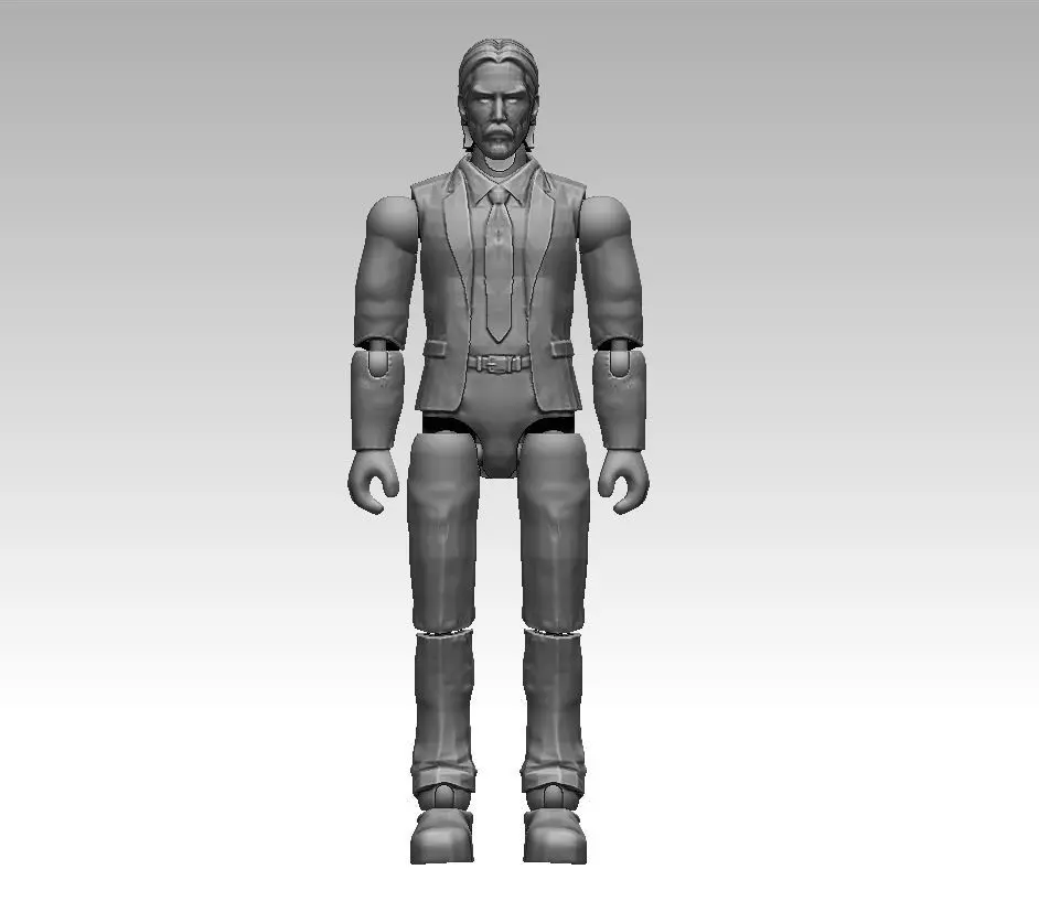 John Wick ARTICULATED ACTION FIGURE 100mm 3D print model_0
