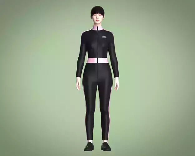 Ladies Swimming Tracksuit 3D model