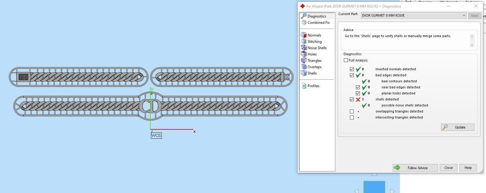 8 MM 44 CM CUBAN LINK CHAIN FOR BRACELET OR NECKLACE 3D print model_1